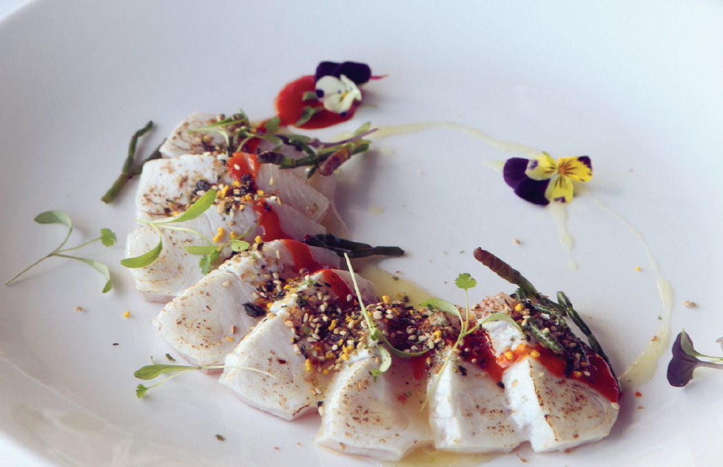 Scorched Hiramasa Kingfish with Ssamjang sea spray